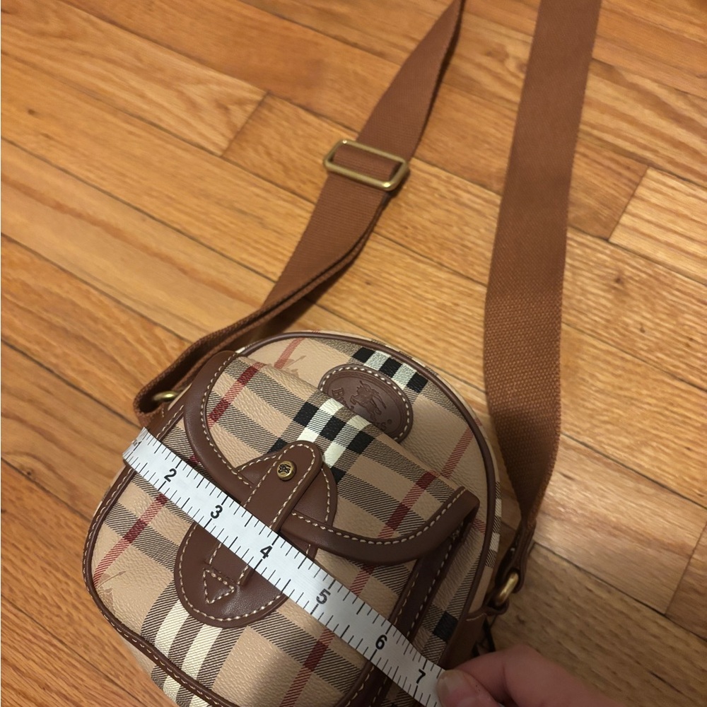 BBR Plaid Crossbody Bag with canvas Strap